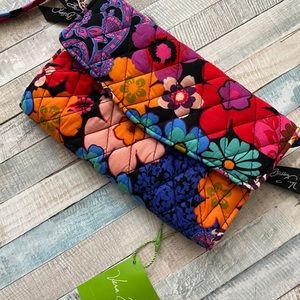 New Vera Bradley floral fiesta strap wallet
